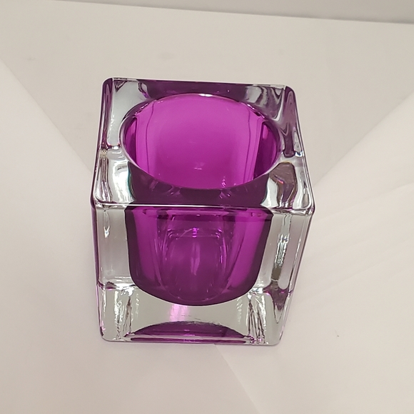 Cubed Submerged Purple Candle Holder - Picture 4 of 9